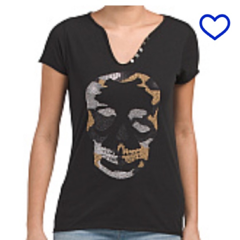 NEW💀ZADIG & VOLTAIRE
Short Sleeve Tunisien Camo Strass Tee $148 - Picture 3 of 7